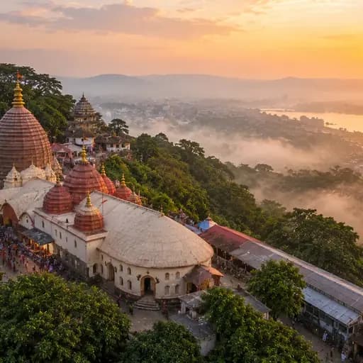 Kamakhya temple on Nilachal Hill above the Brahmaputra river, Guwahati
