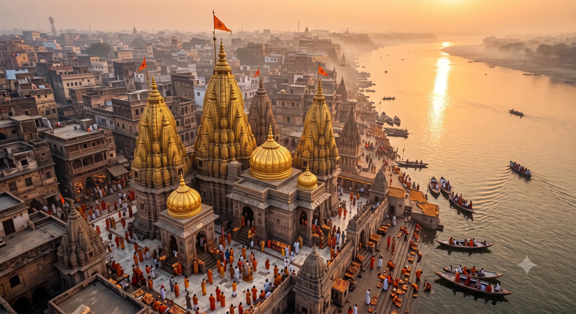 Kashi Vishwanath temple spire with its gold-plated dome, Varanasi